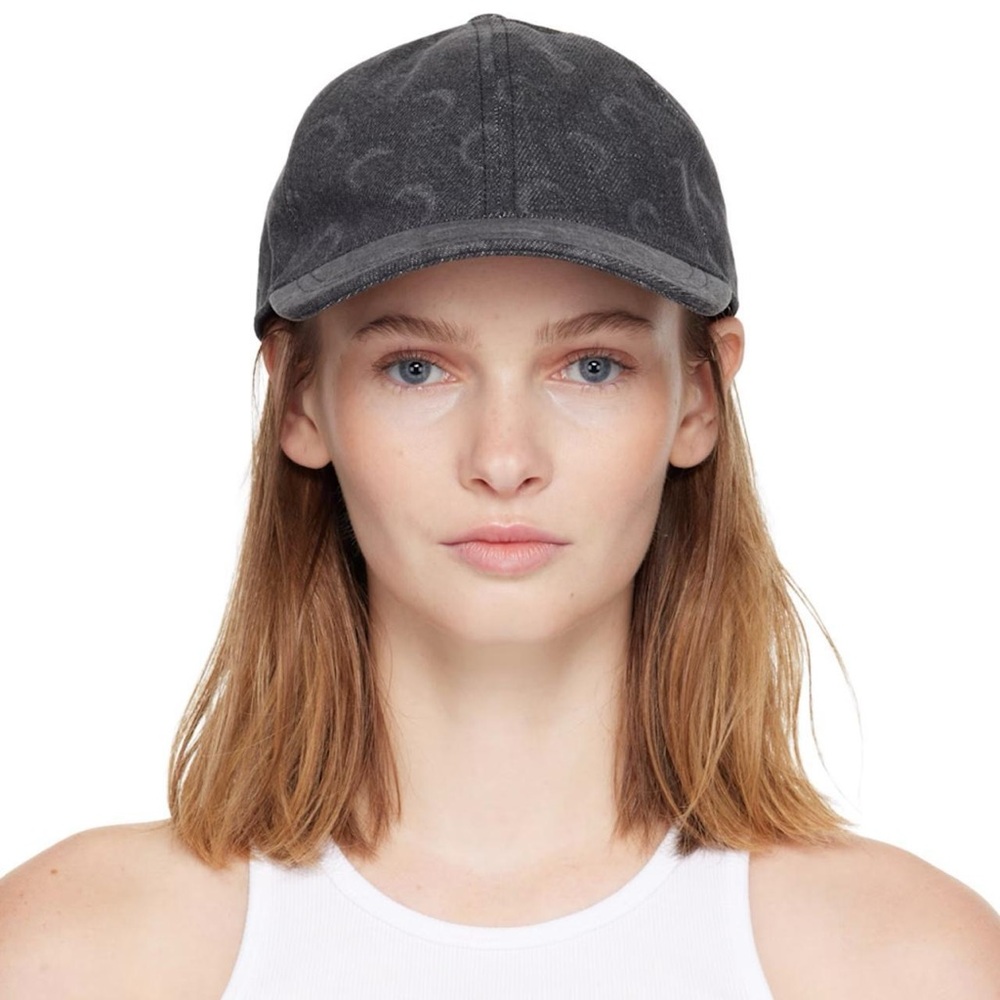 Marine Serre Gray Moon Laser Denim Baseball Cap